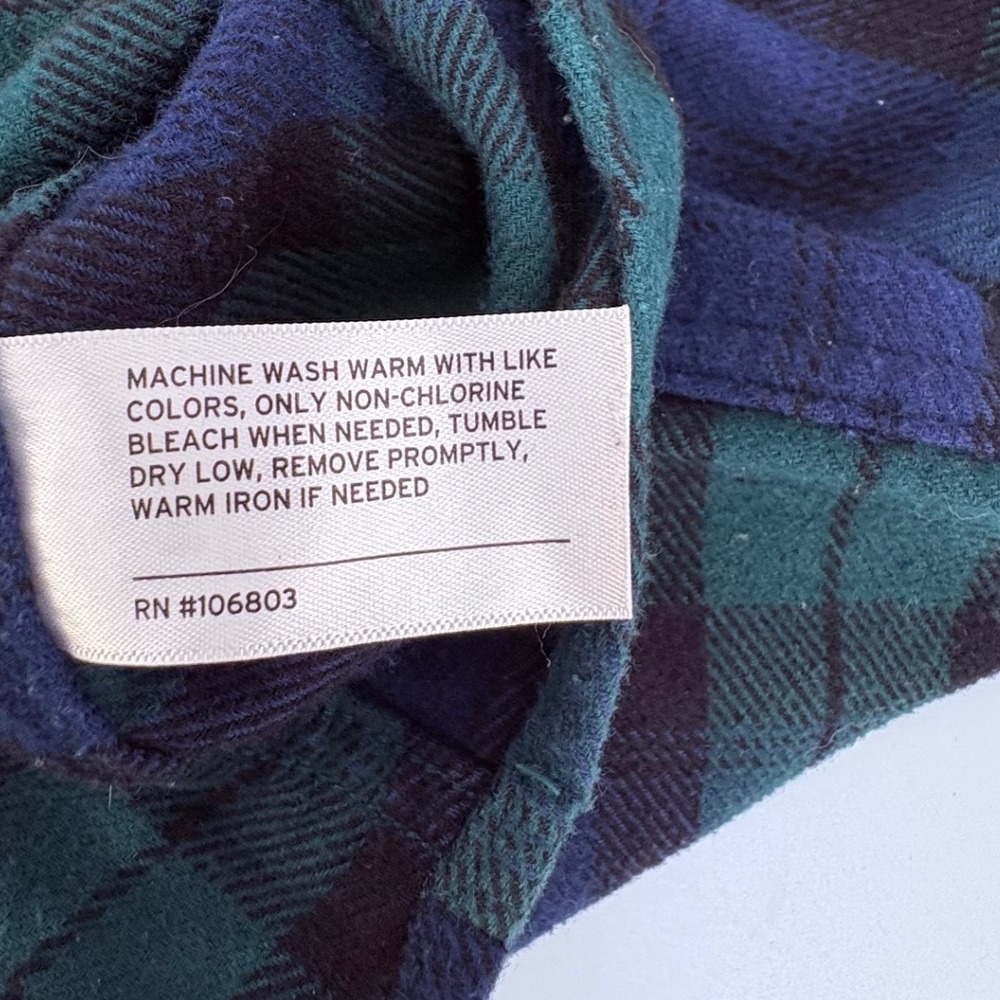 Duluth Trading Co Flannel Shirt Womens S Blue Green Plaid Button Down Utility - Picture 5 of 7